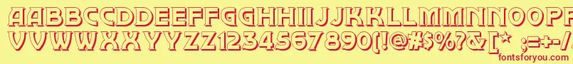 Brownwoodshadownf Font – Red Fonts on Yellow Background