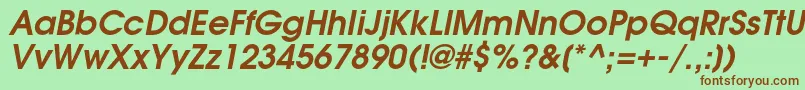 AgavalanchecBolditalic Font – Brown Fonts on Green Background