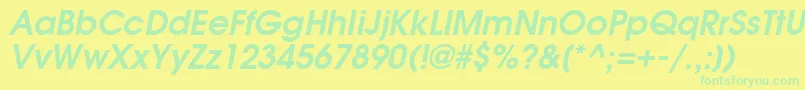 AgavalanchecBolditalic Font – Green Fonts on Yellow Background