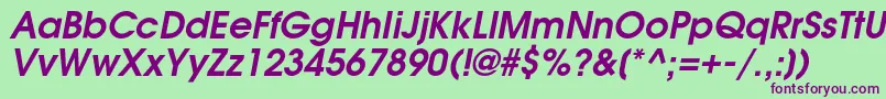 AgavalanchecBolditalic Font – Purple Fonts on Green Background