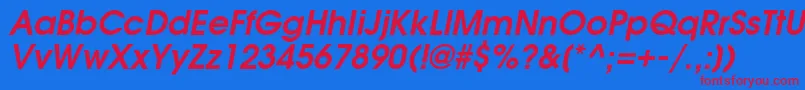 AgavalanchecBolditalic Font – Red Fonts on Blue Background