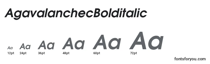Размеры шрифта AgavalanchecBolditalic