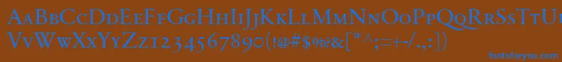 SabonnextLtDisplaySmallCaps Font – Blue Fonts on Brown Background