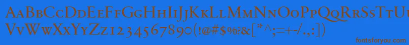 SabonnextLtDisplaySmallCaps Font – Brown Fonts on Blue Background