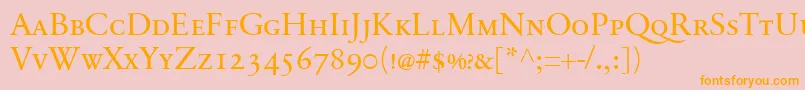 SabonnextLtDisplaySmallCaps Font – Orange Fonts on Pink Background