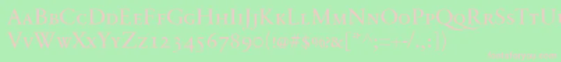 SabonnextLtDisplaySmallCaps Font – Pink Fonts on Green Background