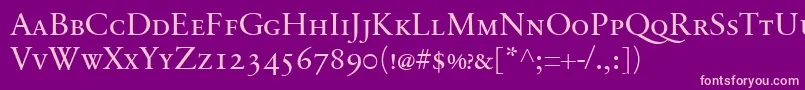 SabonnextLtDisplaySmallCaps Font – Pink Fonts on Purple Background