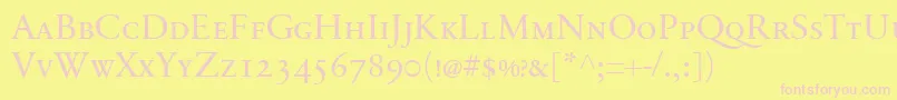 SabonnextLtDisplaySmallCaps Font – Pink Fonts on Yellow Background