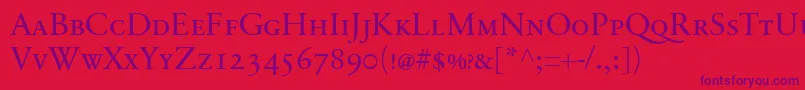 SabonnextLtDisplaySmallCaps Font – Purple Fonts on Red Background