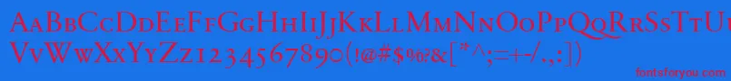SabonnextLtDisplaySmallCaps Font – Red Fonts on Blue Background