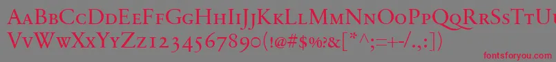 SabonnextLtDisplaySmallCaps Font – Red Fonts on Gray Background