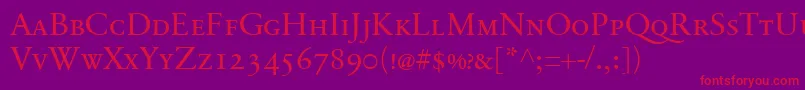 Czcionka SabonnextLtDisplaySmallCaps – czerwone czcionki na fioletowym tle