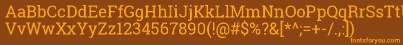 Czcionka RobotoSlabRegular – pomarańczowe czcionki na brązowym tle