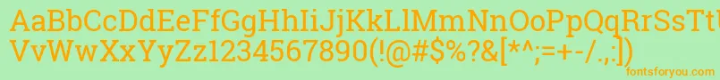 RobotoSlabRegular Font – Orange Fonts on Green Background