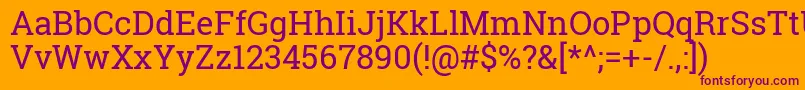 RobotoSlabRegular Font – Purple Fonts on Orange Background