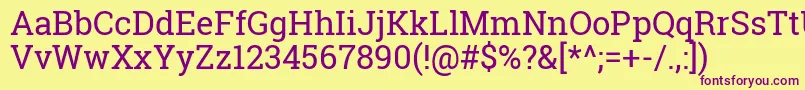 RobotoSlabRegular Font – Purple Fonts on Yellow Background