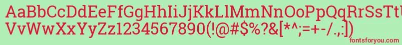 RobotoSlabRegular Font – Red Fonts on Green Background