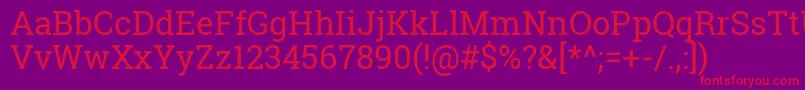 Police RobotoSlabRegular – polices rouges sur fond violet