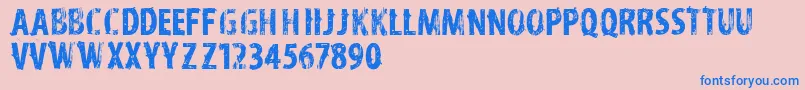 Vtksdistress Font – Blue Fonts on Pink Background