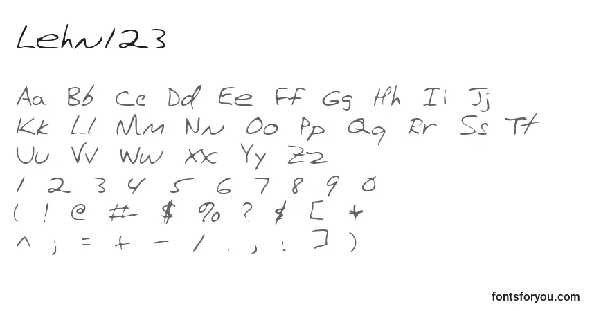 Schriftart Lehn123 – Alphabet, Zahlen, spezielle Symbole