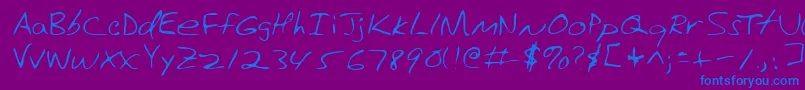 Fonte Lehn123 – fontes azuis em um fundo violeta