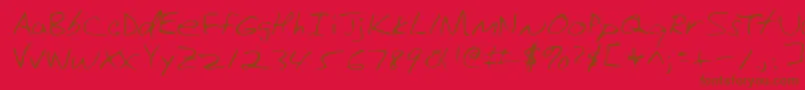 Lehn123 Font – Brown Fonts on Red Background