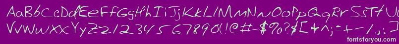 Lehn123 Font – Green Fonts on Purple Background