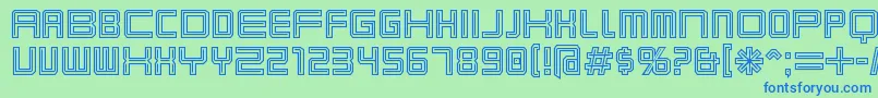 Karnivot-fontti – siniset fontit vihreällä taustalla