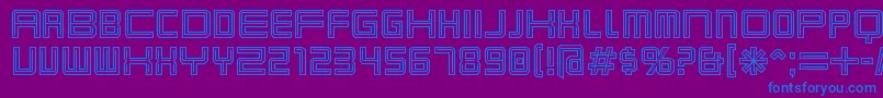 フォントKarnivot – 紫色の背景に青い文字