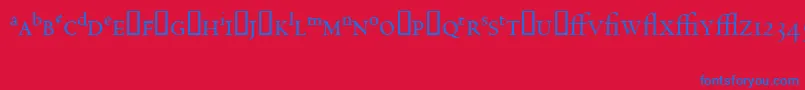 フォントCentaurExpertMt – 赤い背景に青い文字
