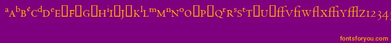 CentaurExpertMt-fontti – oranssit fontit violetilla taustalla