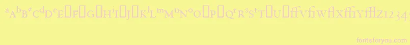 CentaurExpertMt-fontti – vaaleanpunaiset fontit keltaisella taustalla