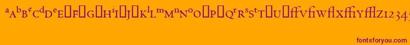 CentaurExpertMt Font – Purple Fonts on Orange Background