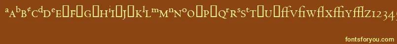CentaurExpertMt-fontti – keltaiset fontit ruskealla taustalla