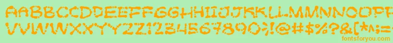 Poft Font – Orange Fonts on Green Background