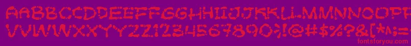 Poft Font – Red Fonts on Purple Background