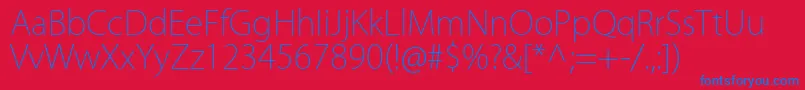 KozgoproExtralight Font – Blue Fonts on Red Background