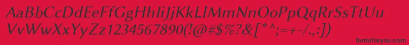 Шрифт LinbiolinumArl – чёрные шрифты на красном фоне