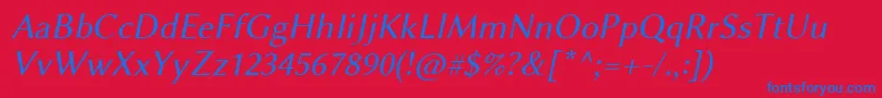 LinbiolinumArl Font – Blue Fonts on Red Background