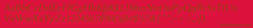 フォントLinbiolinumArl – 赤い背景に茶色の文字
