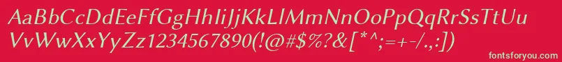 LinbiolinumArl Font – Green Fonts on Red Background