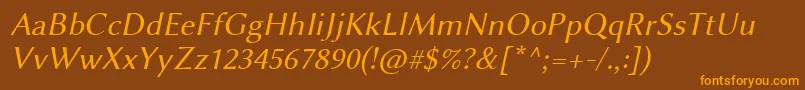 LinbiolinumArl Font – Orange Fonts on Brown Background