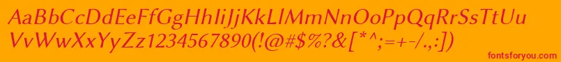 LinbiolinumArl-Schriftart – Rote Schriften auf orangefarbenem Hintergrund