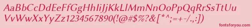 フォントLinbiolinumArl – ピンクの背景に赤い文字