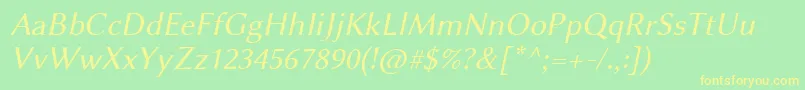 LinbiolinumArl-Schriftart – Gelbe Schriften auf grünem Hintergrund