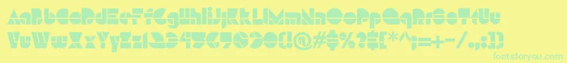 HffModernStrand Font – Green Fonts on Yellow Background