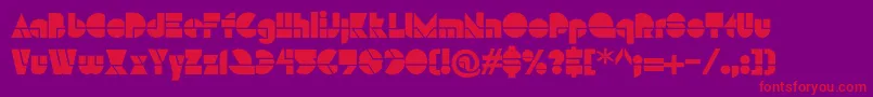 フォントHffModernStrand – 紫の背景に赤い文字