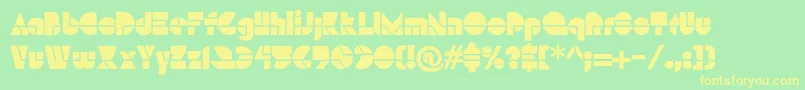 HffModernStrand-fontti – keltaiset fontit vihreällä taustalla