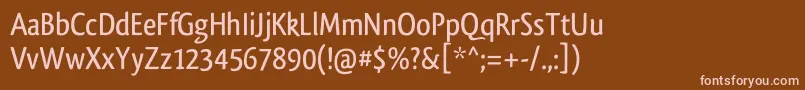 フォントQlassikTb – 茶色の背景にピンクのフォント