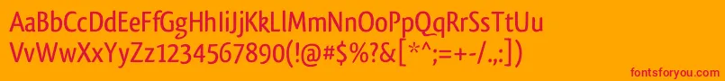 フォントQlassikTb – オレンジの背景に赤い文字